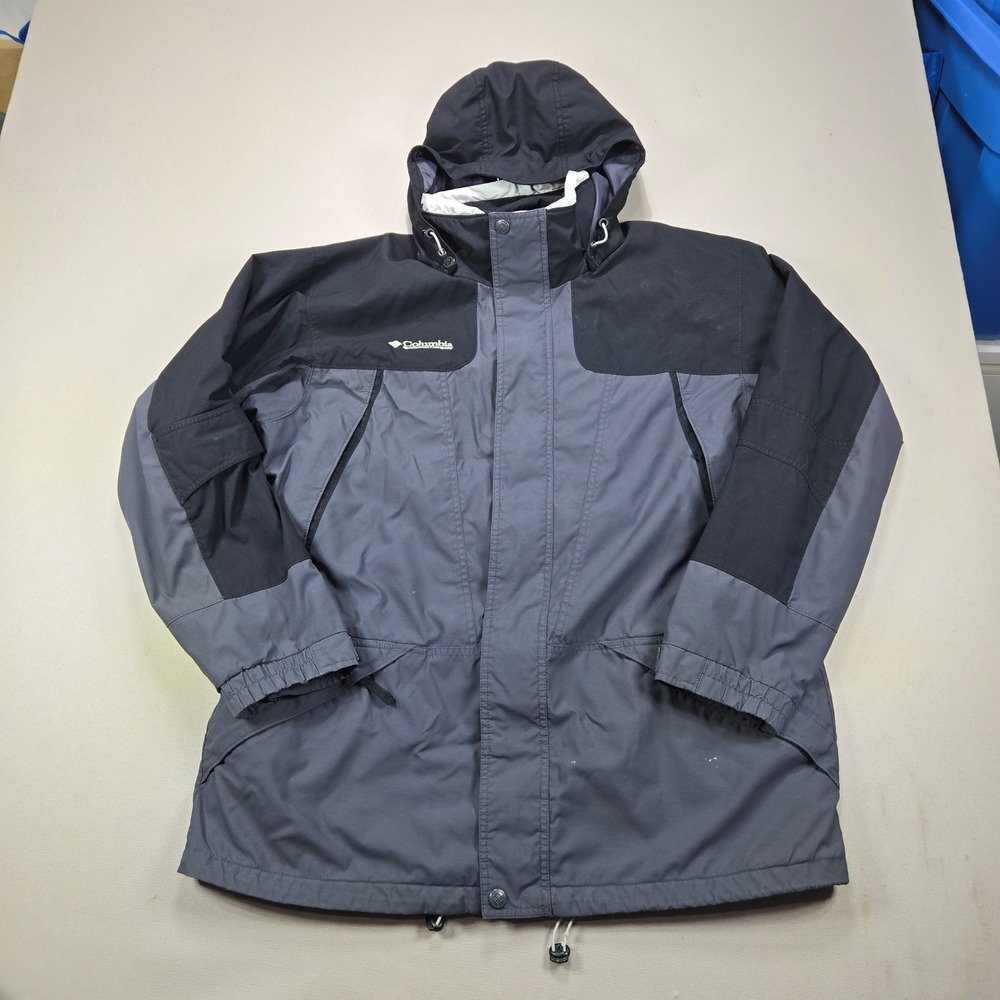 Columbia Jacket Core Interchange Parka Shell‎ Colorblock Gray Black Mens Large L